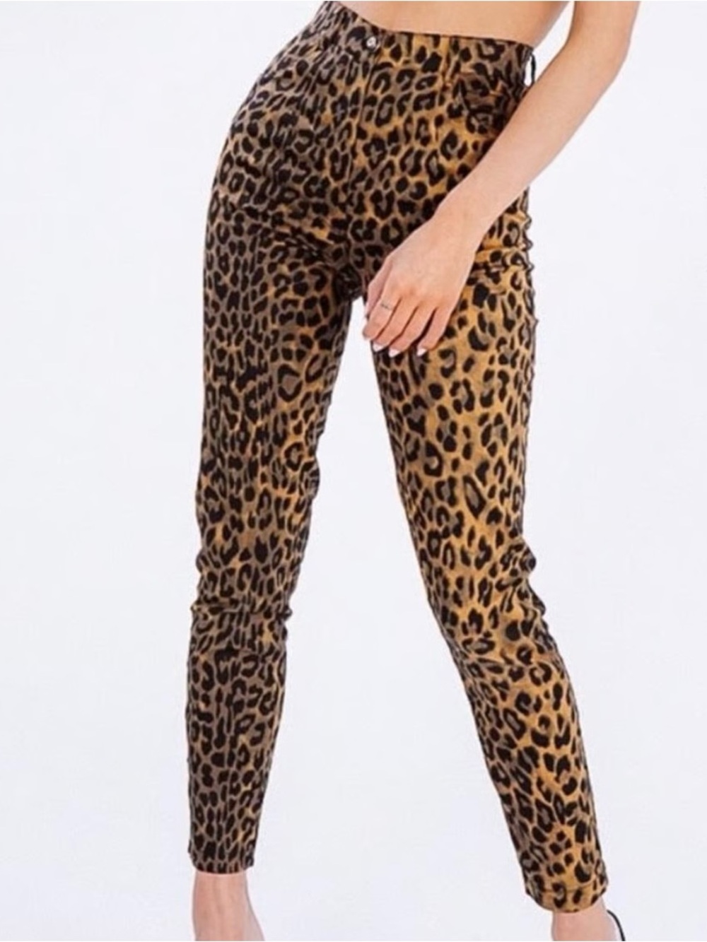 Verge Girl Leopard Print Skinny Pants - Brown Black